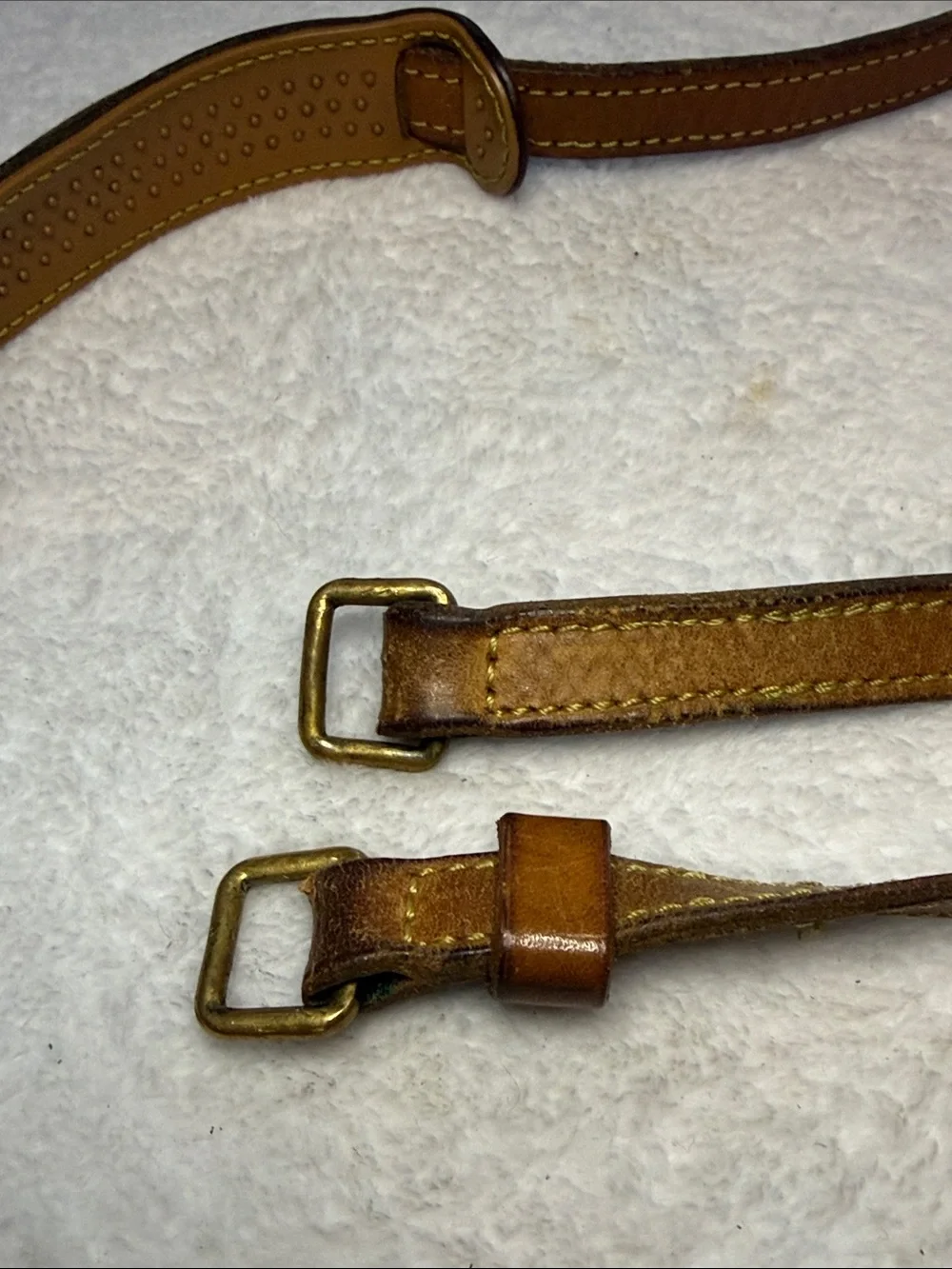 Authentic Louis Vuitton Shoulder Strap for Bags/Accessories Beige Leather Gold